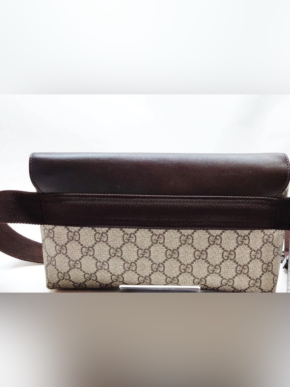 Gucci Brown Leather & GG PVC waist Bag - Picture 2 of 12